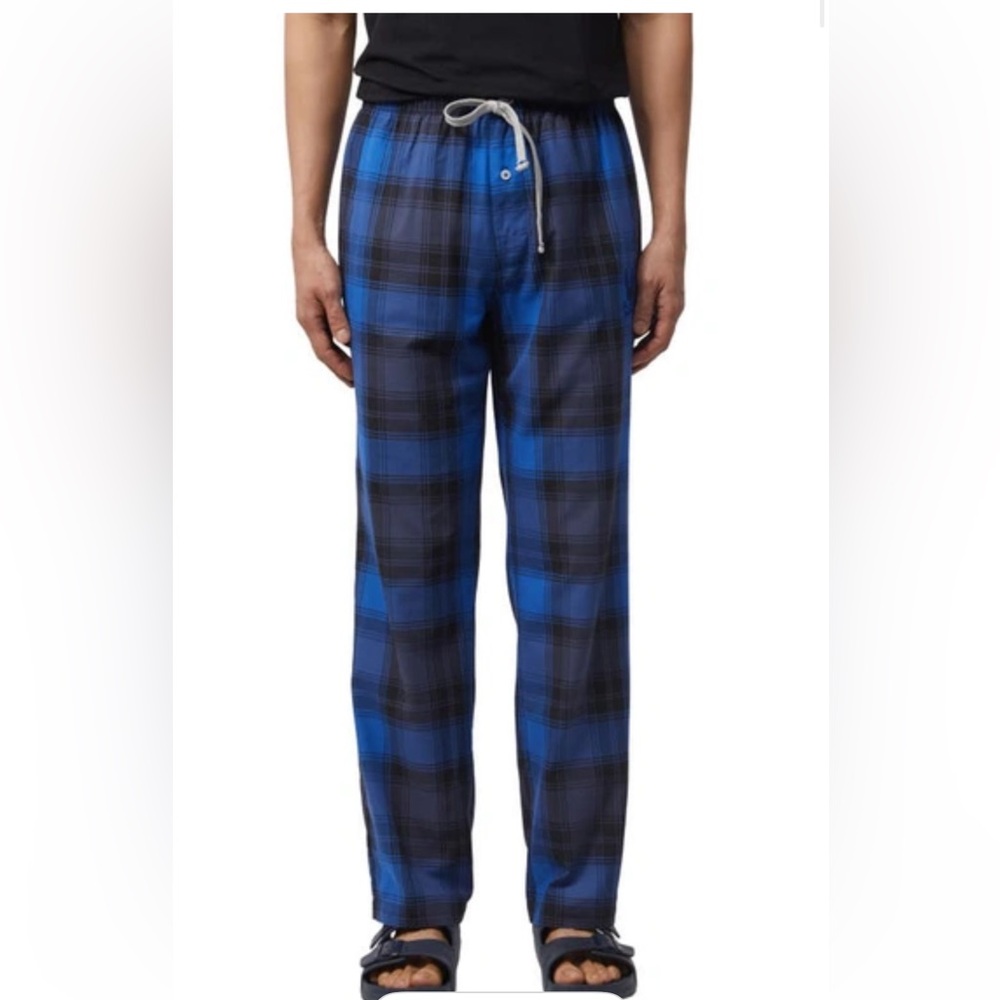 PSYCHO BUNNY Cotton Poplin Pajama Pants In Wilton Plaid - Sapphire medium NWT